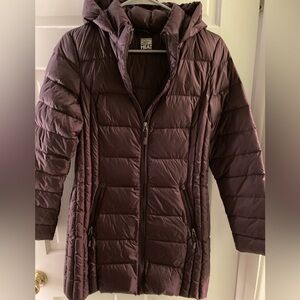 32 DEGREES HEAT Weatherproof Burgundy Lightweight Packable Down Jacket Sz Small